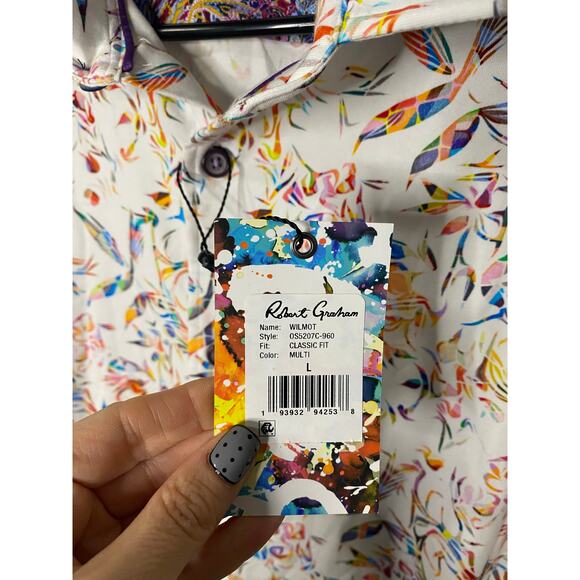 New Robert Graham Classic Fit Wilmot Polo Size Large - Picture 3 of 4